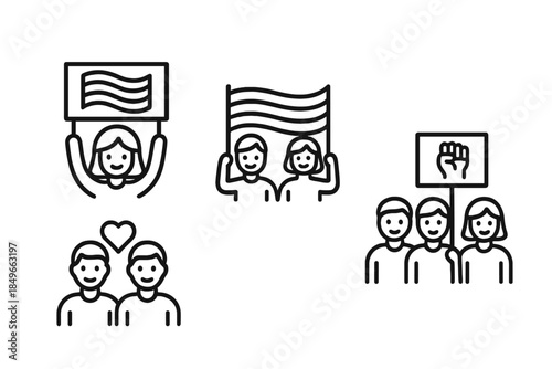 LGBTQ+ Pride and Protest Icon Set