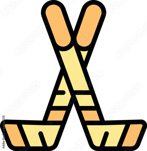 Crossed hockey sticks symbolize teamwork, sportsmanship, and the thrill of competition on ice