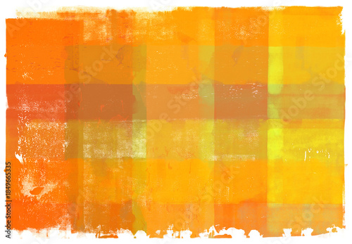 手描きローラーの重ね塗り、おしゃれなチェックアート