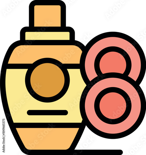 Skincare routine featuring a cosmetic product and cotton pads, ideal for beauty and makeup removal concepts