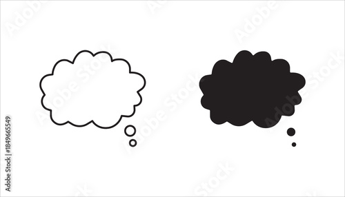 Think bubble isolated  icon set ,on white background. Trendy think bubble in flat style. Modern template for social network and label