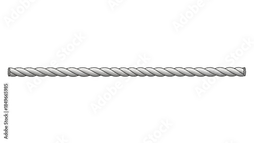 Seamless twisted metal cable isolated on white background