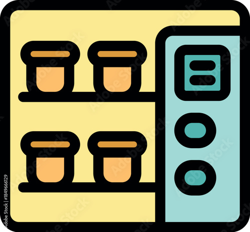 Refrigerated vending machine offering various yogurt options, ideal for quick and convenient healthy snacks