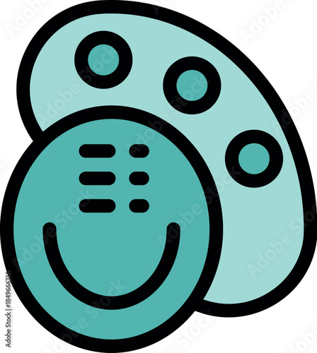 Art therapy and creative process represented by a smiling face and a painting palette promoting mental wellbeing and emotional expression