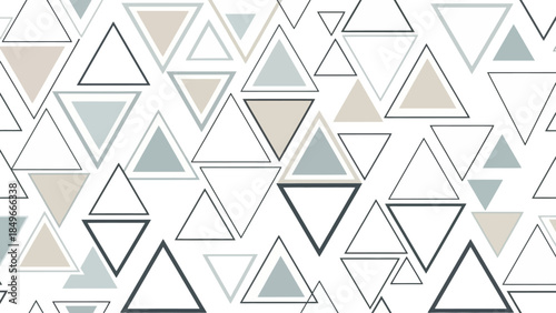 Abstract geometric pattern with pastel triangles on white background