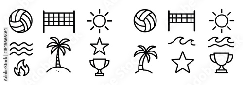Beach Volleyball Icons