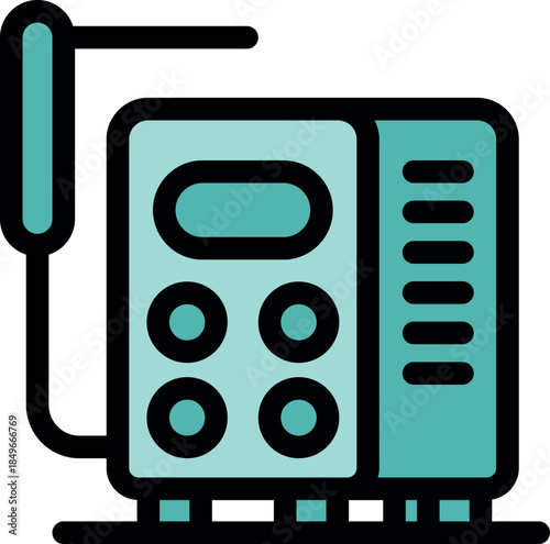 Portable radio transceiver with buttons and antenna for long range communication