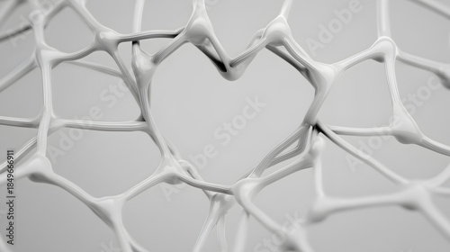 Artistic Abstract Heart: A mesmerizing display of interconnected lines gracefully shapes a heart, embodying the delicate dance of balance, love, and intricate design.