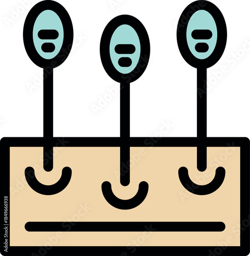 Hair follicles growing from skin surface, representing concepts of depilation, epilation and trichology