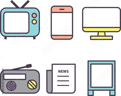 メディアのアイコンセット