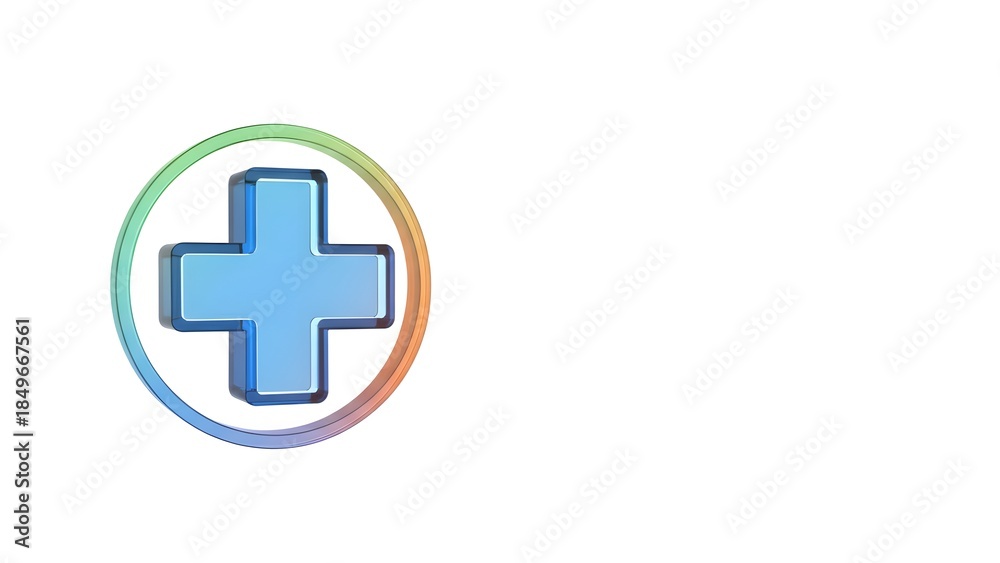 Fototapeta premium Blue Medical Cross Symbol in Circle.