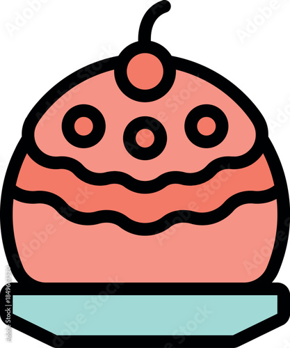 Delicious round cake with toppings, resting on a plate, perfect for a sweet treat