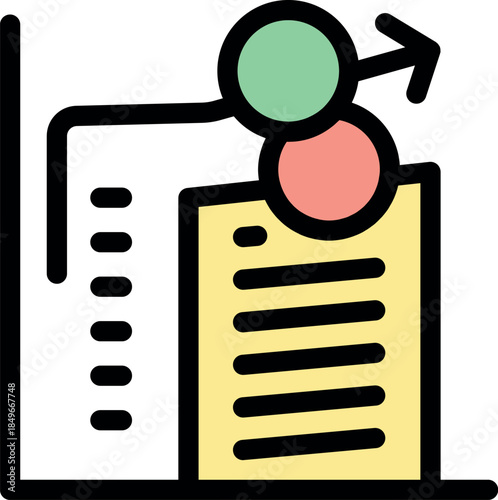 Visual representation of data migrating from a server to a document, symbolizing data transfer or integration