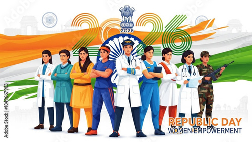 Indian Republic Day Women Empowerment 2026 Diverse Professions Unity