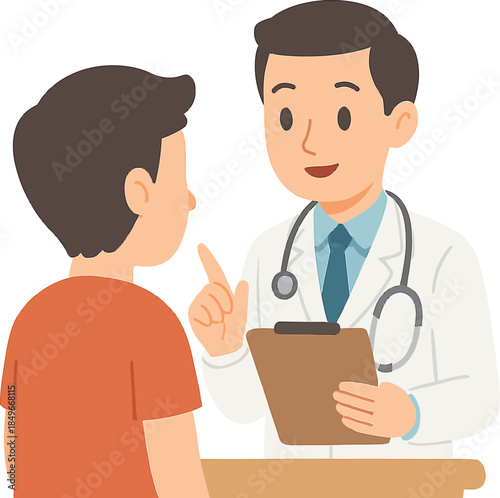 Friendly doctor consulting patient in modern clinic setting