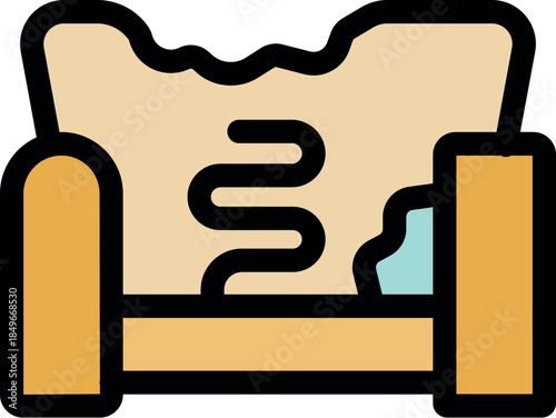 Sagging sofa with damaged upholstery exposing springs, illustrating furniture wear and tear