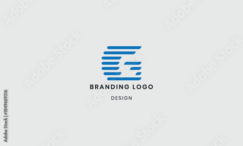 Modern geometric G letter logo design vector template
