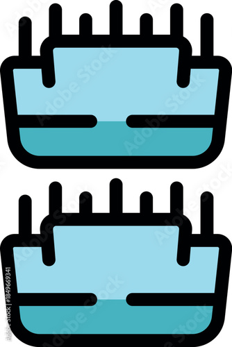 Cross section of human scalp showing hair follicles, epidermis, dermis, and subcutaneous tissue layers