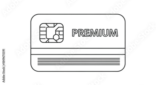 Premium Credit Card Chip Payment Icon Vector

