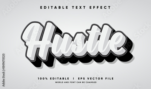 hustle vector text effect with modern style