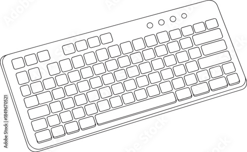 Computer keyboard illustration on white background