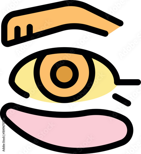 Stylized human eye with eyebrow and lower eyelid, representing makeup and beauty