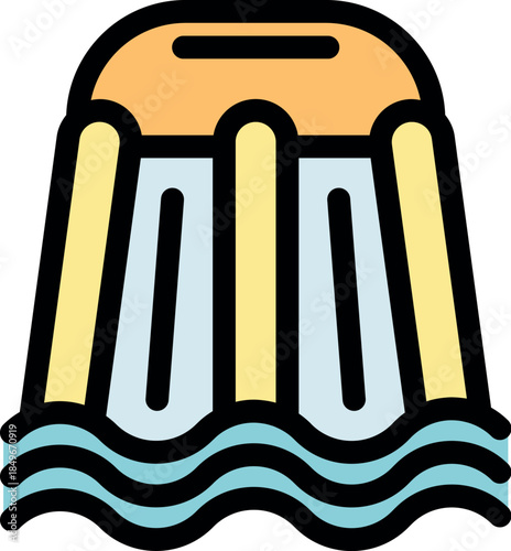 Inflatable water slide emptying into a pool, perfect for summer fun and outdoor activities