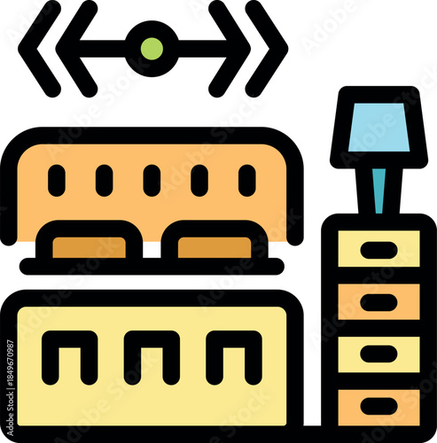 Smart home automation system controlling bedroom furniture, including bed, lighting, and temperature, for enhanced comfort and convenience