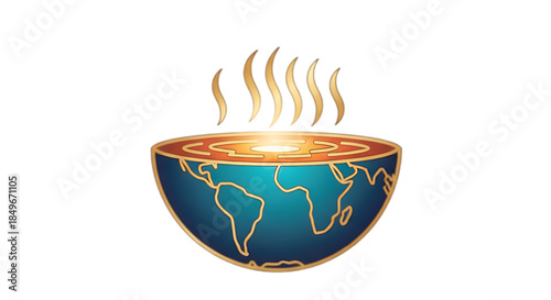 Geothermal Energy Earth Heat Renewable Power Icon Vector

