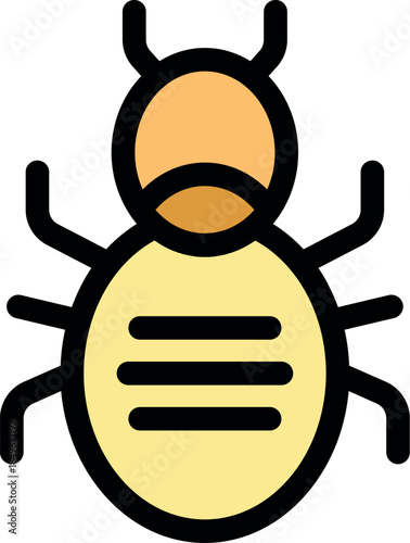 Simple icon of a dust mite, a common household allergen, causing breathing problems and skin irritation