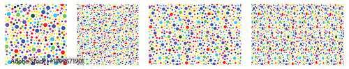 Abstract Colorful Polka Dot Pattern Background with Multicolored Circles.