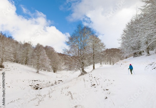 Mount Autore Livata (Subiaco, Italy) - The snow capped peaks mountains in the province of Roma, Lazio region, in Simbruini mounts. Here a beautiful white landscape.