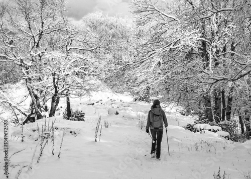 Mount Autore Livata (Subiaco, Italy) - The snow capped peaks mountains in the province of Roma, Lazio region, in Simbruini mounts. Here a beautiful white landscape.