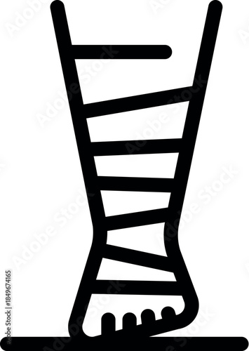 Bandaged leg recovering from injury, symbolizing medical treatment and the healing process