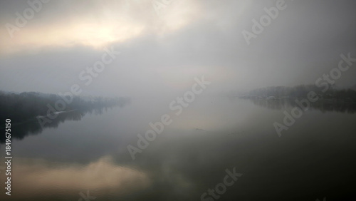 fog over the Danube river in Novi Sad