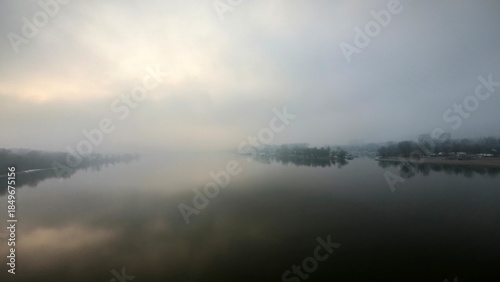 fog over the Danube river in Novi Sad
