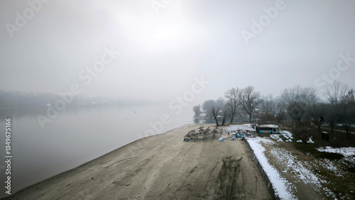 fog over the Danube river in Novi Sad