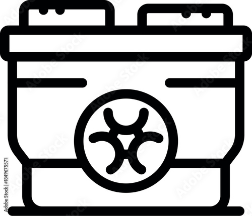 Biohazard container safely storing dangerous materials, ensuring public health and environmental protection