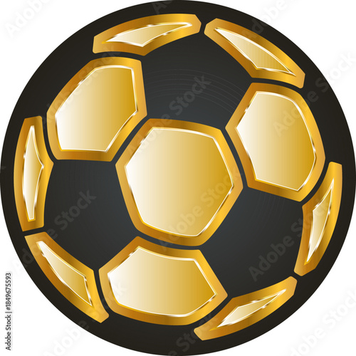 Football gold icon. Isolated on transparent background.