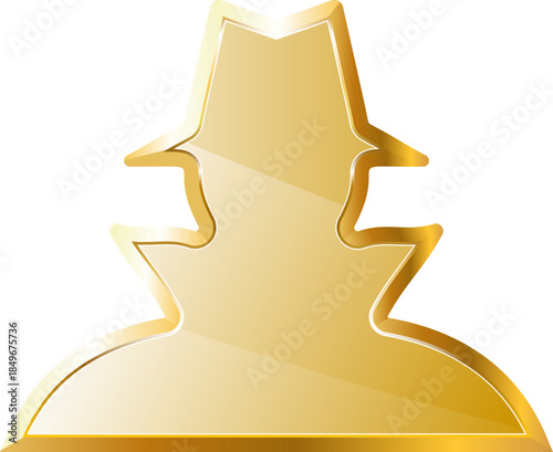 Spy gold icon. Isolated on transparent background.