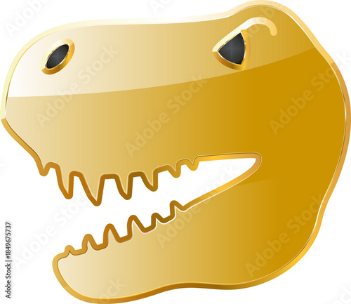Trex gold icon. Isolated on transparent background.