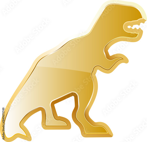 Trex gold icon. Isolated on transparent background.