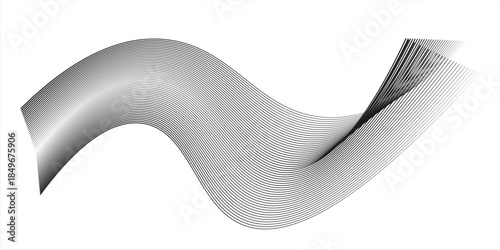 A 3D render of a light background with abstract black lines elegant