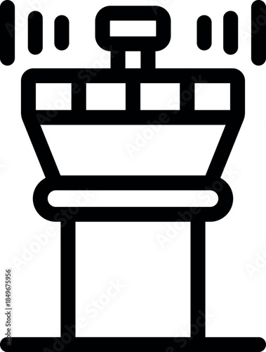 Airport control tower managing incoming and outgoing flights, ensuring smooth air traffic operations
