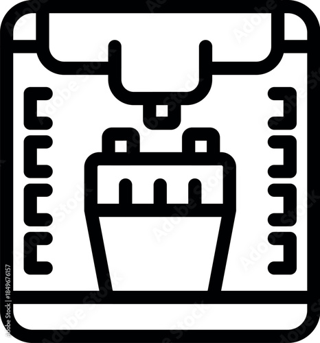 Fused deposition modeling 3d printer is creating a plastic object layer by layer, showcasing additive manufacturing technology