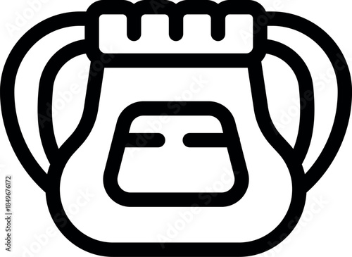 Chalk bag with handles and pocket for climbing and bouldering activities