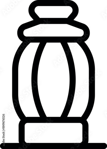 Portable outdoor gas lamp featuring a rounded design and wide base for stability, perfect for camping and other outdoor activities