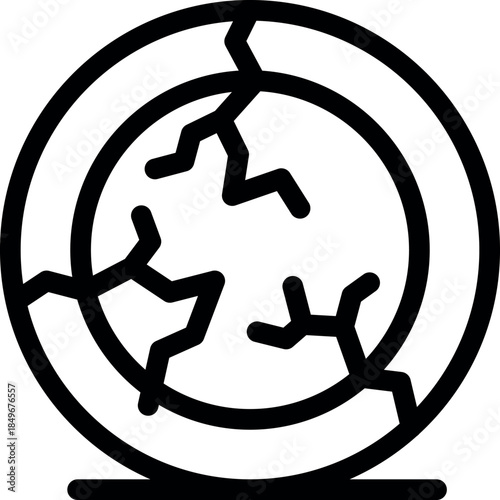 Earth globe is cracking representing global warming, climate change and environmental destruction