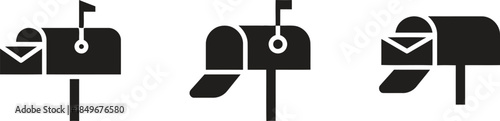 Mailbox icons in flat vector design