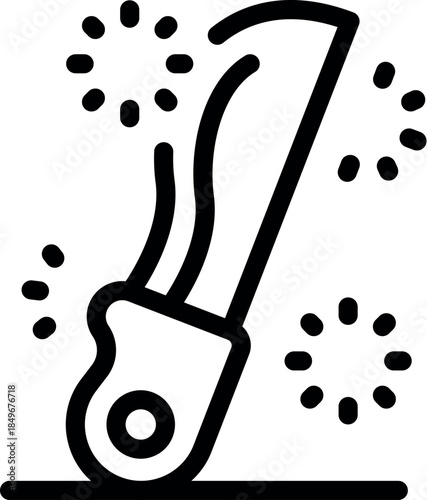 Throwing knife hitting target, sparks flying, throwing knife competition, sharp blade, precise aim, bullseye, skill and accuracy